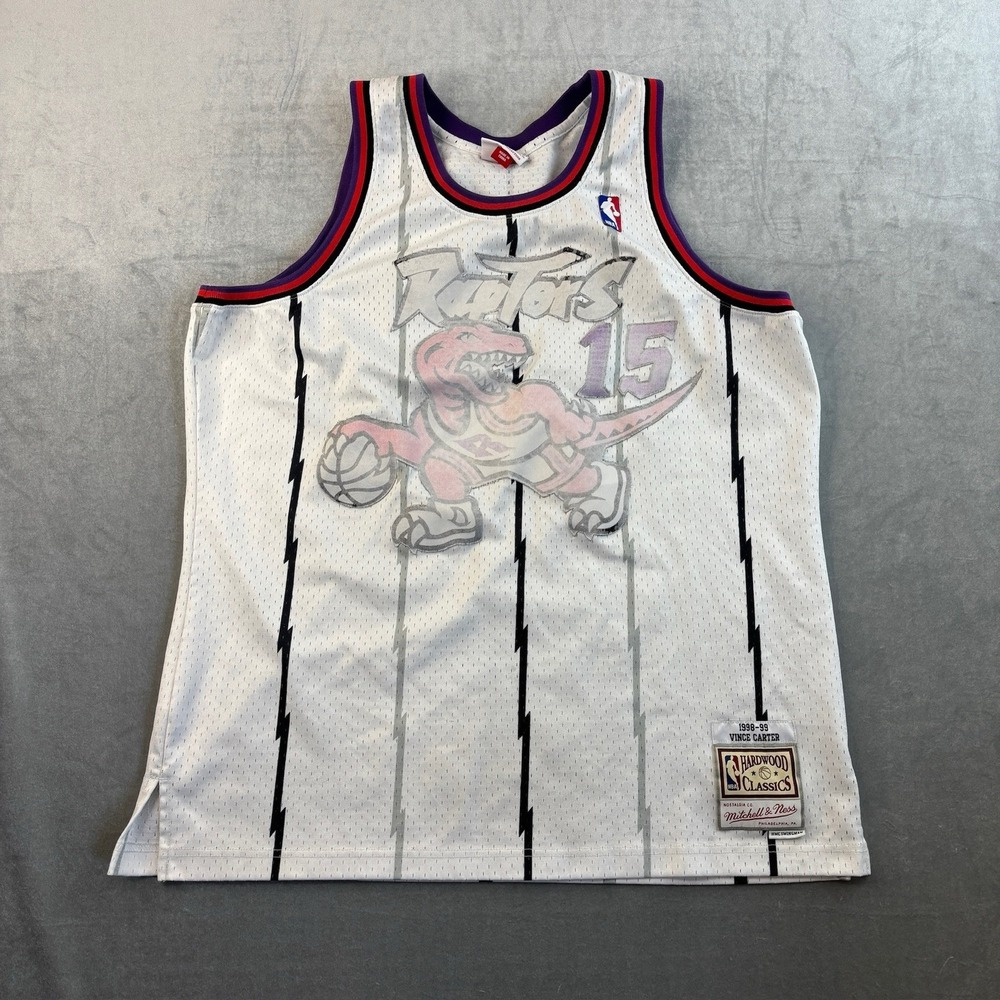 Vntg Hardwood Classics Jersey Toronto Raptors Vince Carter Sz‎ XL Mitchell Ness
